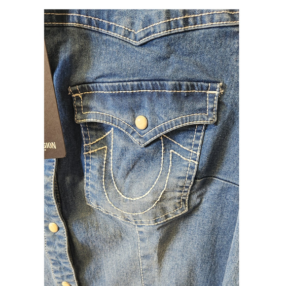 True Religion Blue Button Down Shirt - Picture 7 of 9